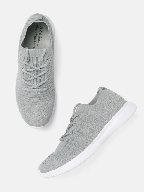 

Mast & Harbour Men Grey Woven Design Sneakers