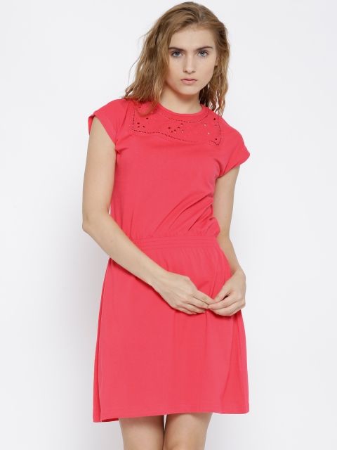 

Sera Coral Red A-Line Dress