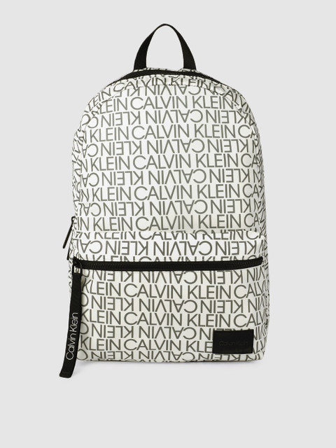

Calvin Klein Men White & Black CAMPUS BP RTW MONO Brand Logo Backpack