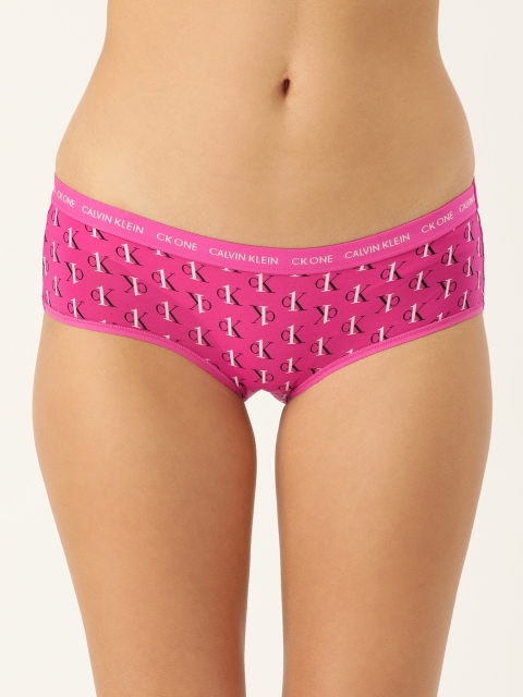 

Calvin Klein Underwear Women Pink & Black Printed Mid-Rise Hipster Brief QD37938UG