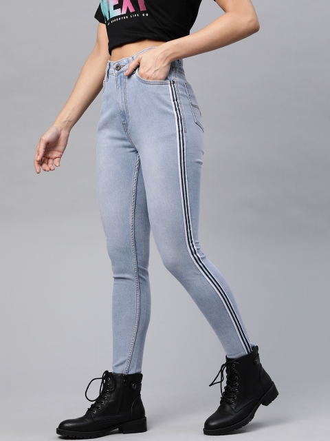 

Roadster Women Blue Super Skinny Fit High-Rise Light Fade Stretchable Jeans