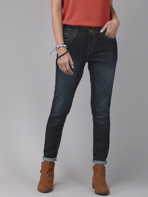 

Roadster Women Navy Blue Skinny Fit Mid-Rise Clean Look Stretchable Jeans