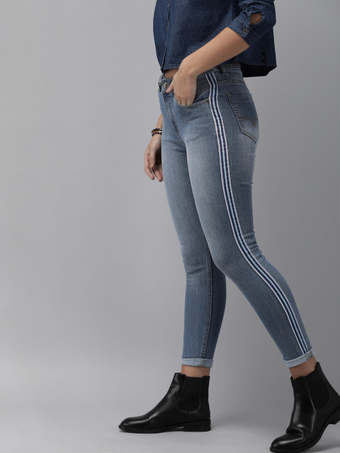 

Roadster Women Blue Super Skinny Fit High-Rise Clean Look Stretchable Jeans