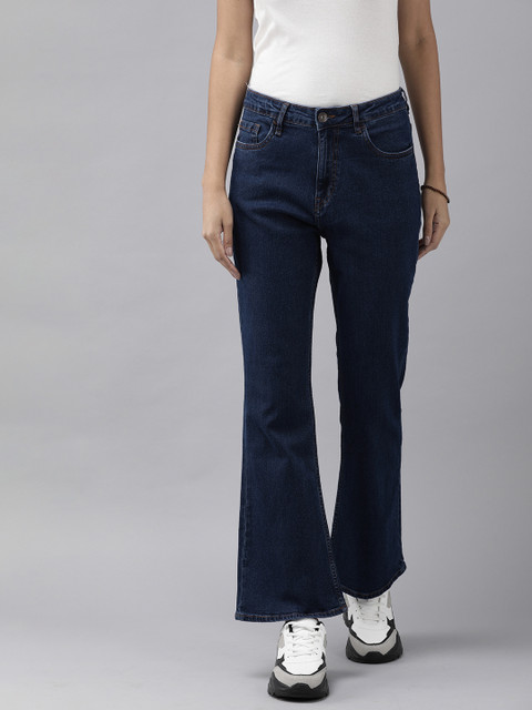 

Roadster Women Navy Blue Bootcut High-Rise Stretchable Jeans