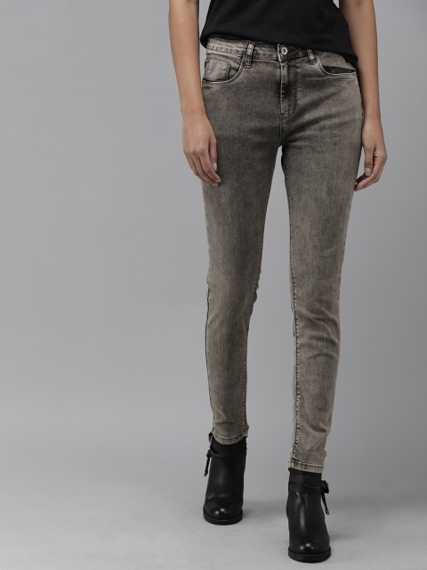 

Roadster Women Grey Skinny Fit Heavy Fade Stretchable Jeans