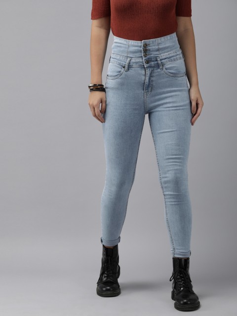 

Roadster Women Blue Super Skinny Fit High-Rise Clean Look Stretchable Jeans