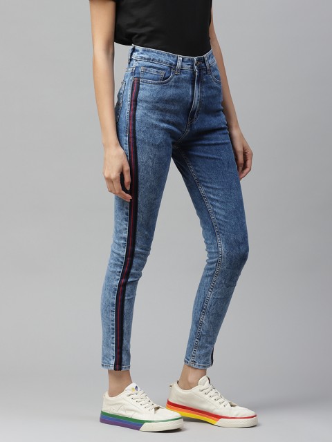 

Roadster Women Blue Skinny Fit High-Rise Light Fade Stretchable Jeans