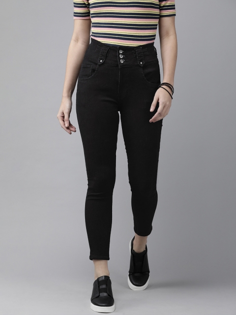 

Roadster Women Black Skinny Fit High-Rise Stretchable Jeans