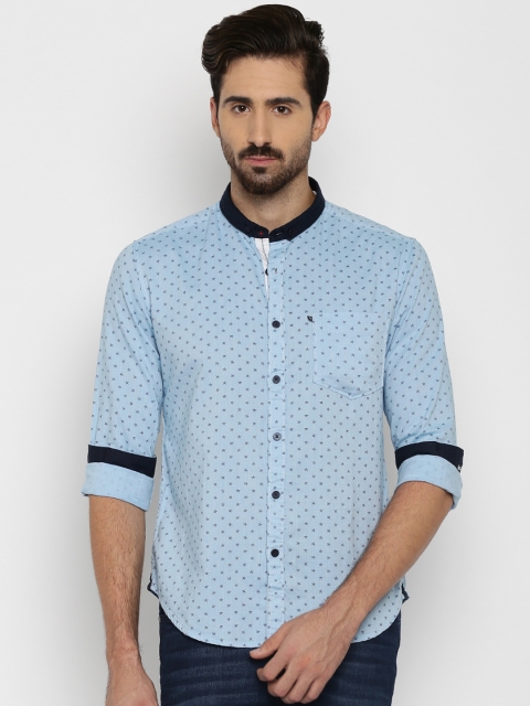 

Harvard Men Blue Printed Casual Shirt