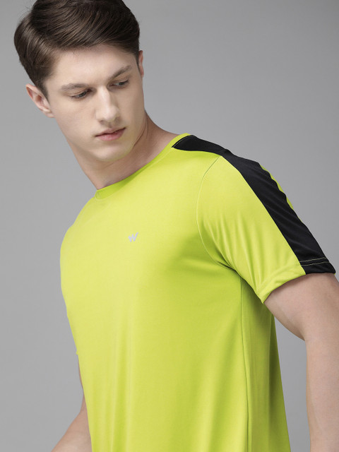 

Wildcraft Men Fluorescent Green Solid Active Crew 8 Round Neck T-shirt