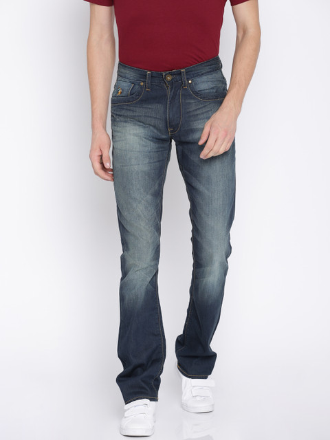 

U.S. Polo Assn. Denim Co. Men Blue Straight Fit Mid-Rise Clean Look Jeans