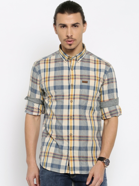 

U.S. Polo Assn. Denim Co. Off-White & Blue Checked Casual Shirt
