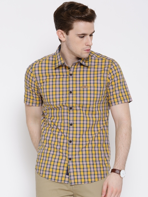 

U.S. Polo Assn. Denim Co. Mustard Yellow Checked Casual Shirt