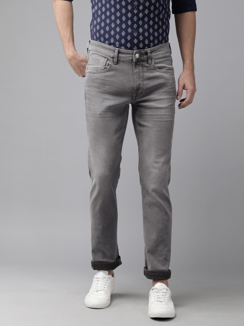 

U.S. Polo Assn. Denim Co. Men Grey Slim Fit Mid-Rise Clean Look Stretchable Jeans