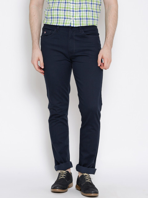 

U.S. Polo Assn. Navy Slim Fit Casual Trousers, Navy blue
