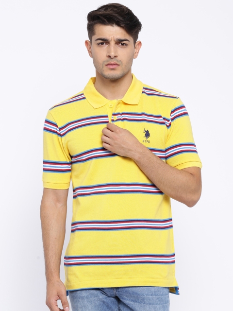 

U.S. Polo Assn. Yellow & Blue Striped Polo T-shirt