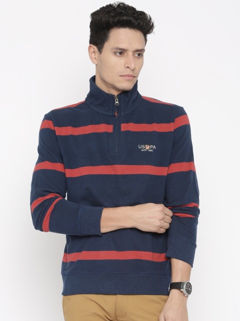 

U.S. Polo Assn. Denim Co. Men Navy & Red Striped T-Shirt, Navy blue