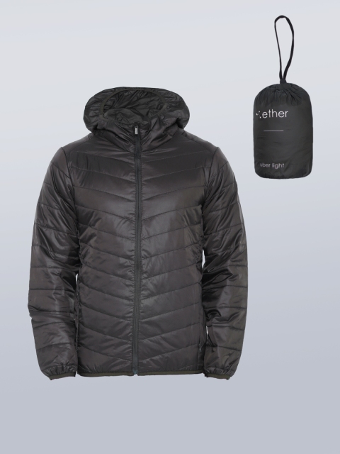 

ether Men Black Hooded Uber Light Jacket