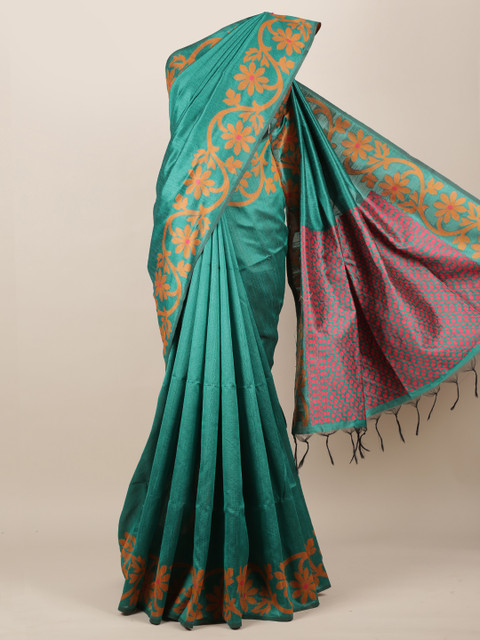 

Pothys Green Woven Design Jute Silk Saree