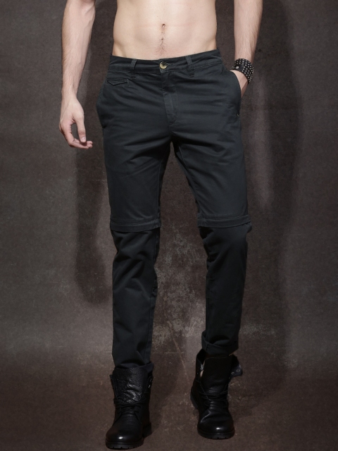 

Roadster Men Charcoal Grey Solid Chino Slim Fit Trousers