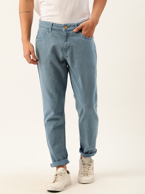 

ether Kora Collection Men Blue Cotton Sustainable Tapered Fit Mid-Rise Stretchable Jeans