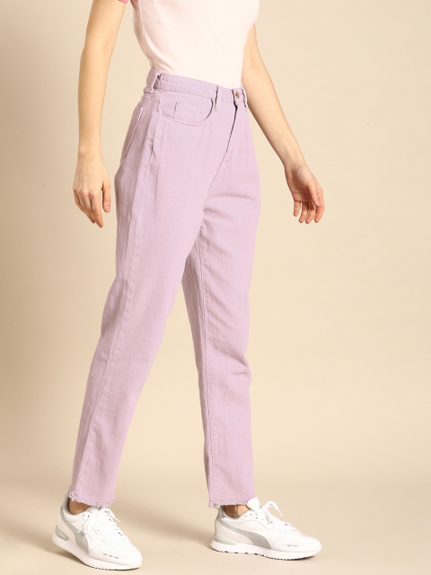 

ether Kora Natural Dyed Women Lavender Boyfriend Fit Sustainable High-Rise Clean Look Jeans