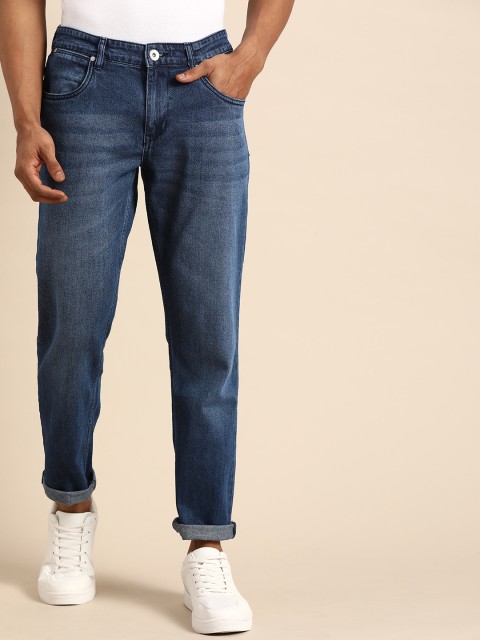 

ether Men Blue Regular Fit Mid-Rise Mildly Distressed Stretchable Jeans