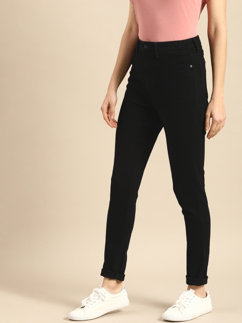 

ether Women Black Super Skinny Fit High-Rise Clean Look Stretchable Jeans