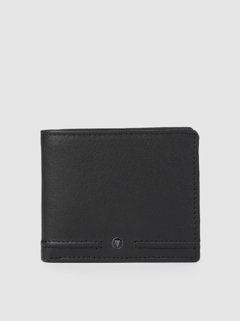

Van Heusen Men Black Solid Two Fold Leather Wallet