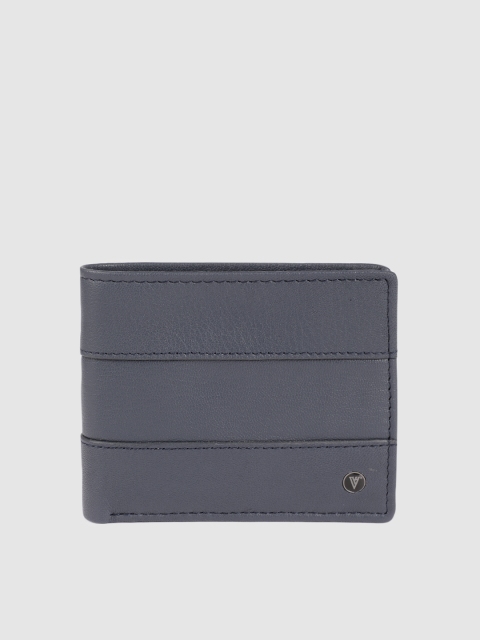 

Van Heusen Men Navy Blue Solid Leather Two Fold Wallet