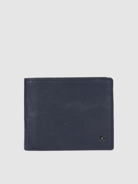 

Van Heusen Men Navy Blue Solid Two Fold Leather Wallet