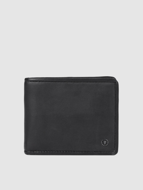 

Van Heusen Men Black Solid Two Fold Leather Wallet
