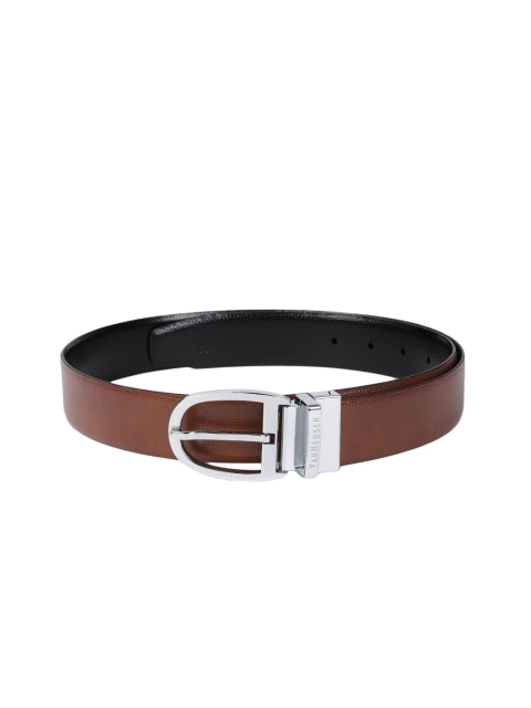 

Van Heusen Men Tan Brown & Black Solid Reversible Leather Belt