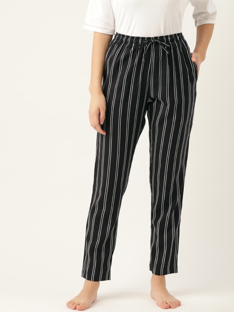 

ETC Women Black & White Striped Lounge Pants