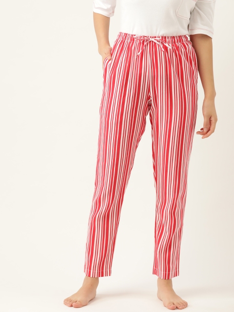 

ETC Women Red & White Striped Lounge Pants