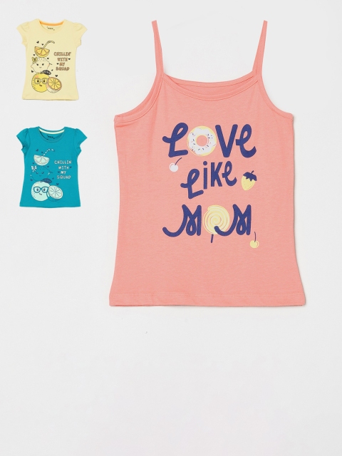 

Max Pack Of 3 Printed Pure Cotton Regular Top, Teal