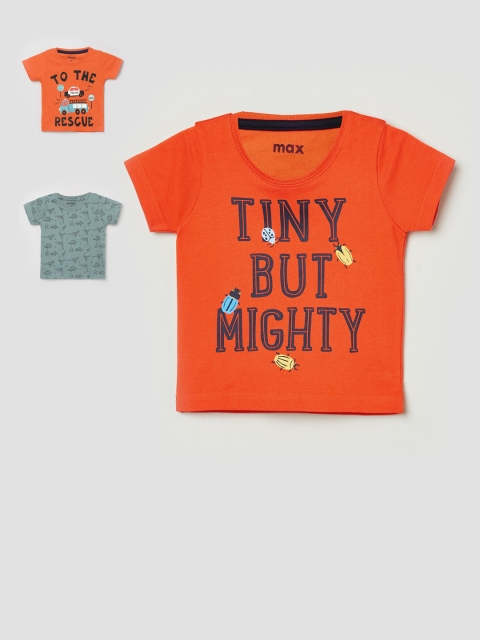 

max Boys Pack of 3 Red Printed Round Neck T-shirt
