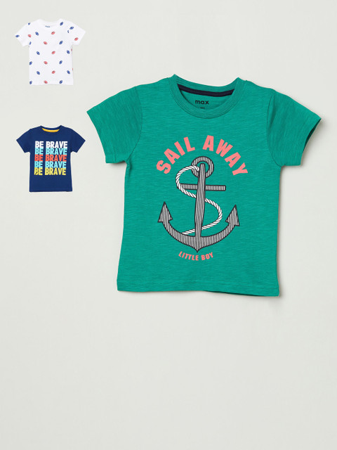 

max Boys Multicoloured Pack of 3 Printed T-shirt, Multi
