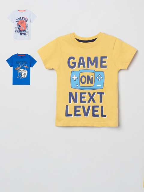 

max Boys Multicoloured Pack of 3 Printed T-shirt, Multi