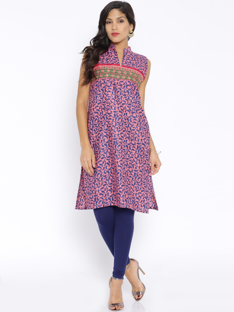 

Soch Pink & Blue Printed Kurta
