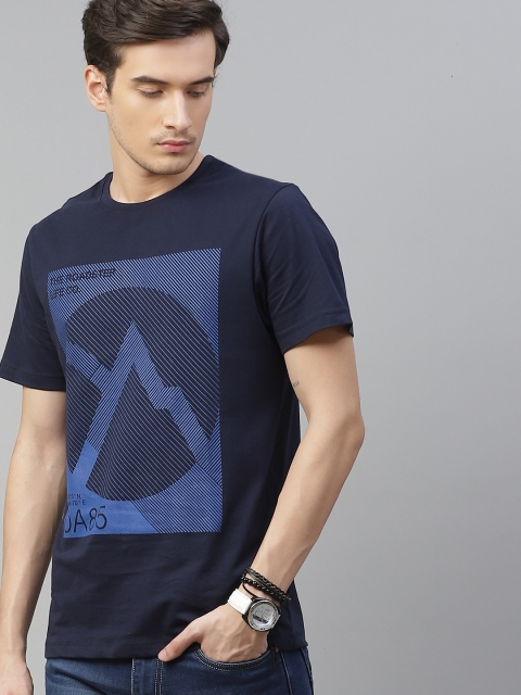 

Roadster x Discovery Adventures Men Blue Pure Cotton Printed T-shirt