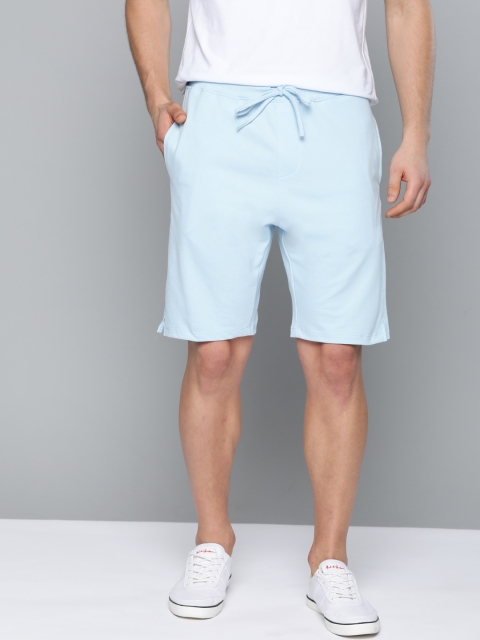 

M&H Easy Men Blue Cotton Solid Regular Fit Shorts