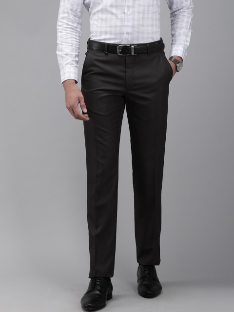 

Van Heusen Men Black Solid Slim Fit Formal Trousers