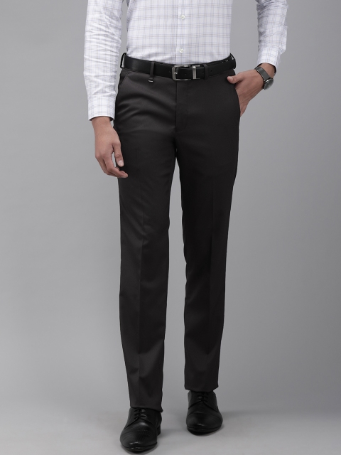 

Van Heusen Men Black Solid Slim Fit Formal Trousers