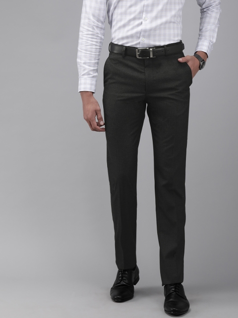 

Van Heusen Men Black Solid Slim Fit Formal Trousers