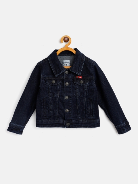 

Lee Cooper Boys Navy Blue Washed Pure Cotton Denim Jacket
