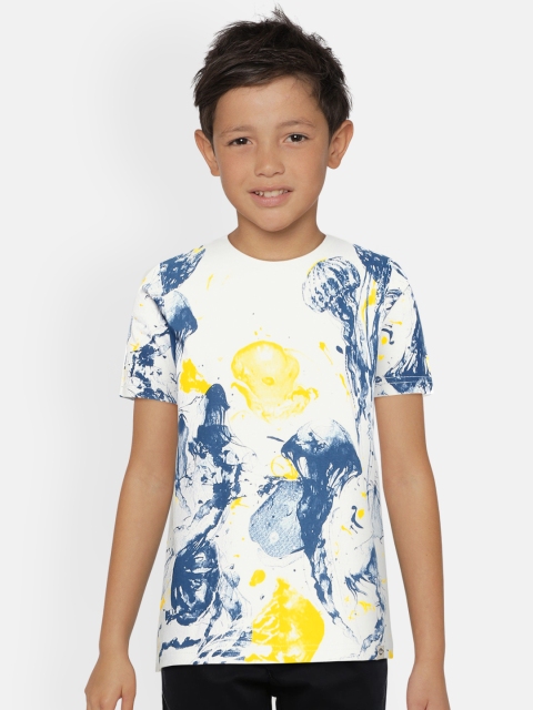

Lee Cooper Boys White Printed Pure Cotton T-shirt