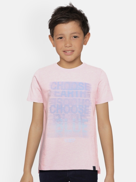 

Lee Cooper Boys Pink & Blue Typography Printed Bio Wash T-shirt