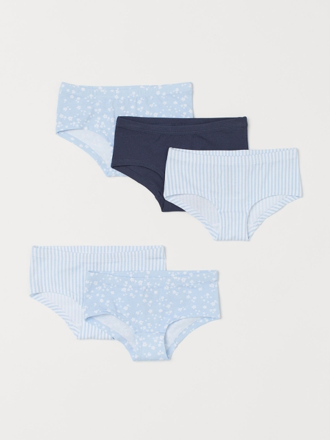 

H&M Girls Blue Printed 5-pack hipster briefs