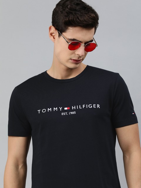 

Tommy Hilfiger Men Black Printed Round Neck T-shirt